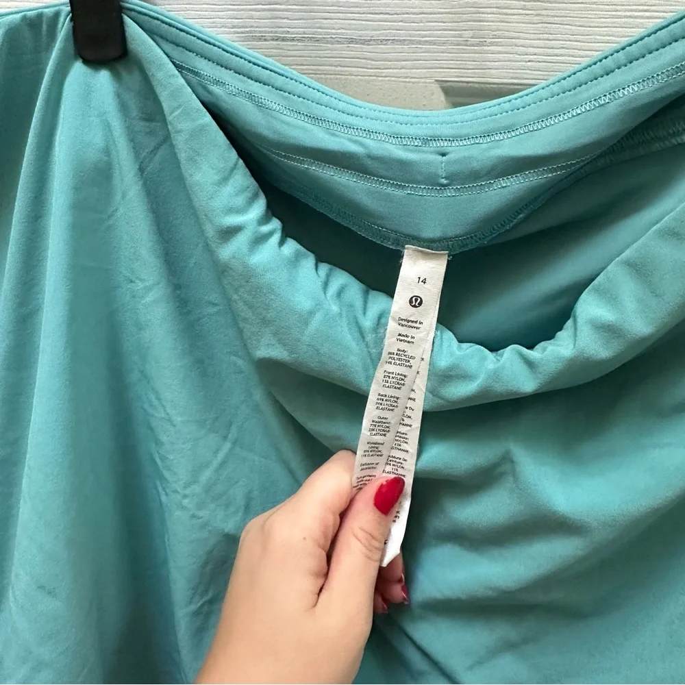 Lululemon Peek Pleat High-Rise Tennis Skirt Tidal Teal Skort Blue 14